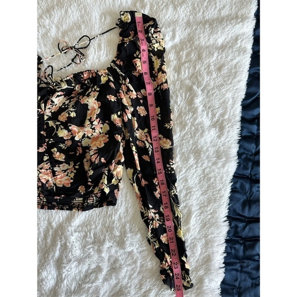 Free People Hilary Black Floral Print Top - Picture 11 of 14